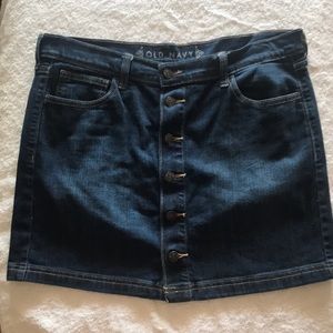 Button Down Denim Skirt
